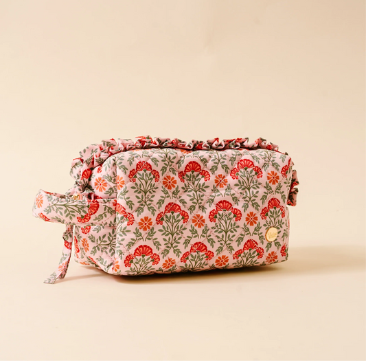 The Darling Effect - Essentials Quilted Cosmetic Pouch - EVERBLOOM DUSTY ROSE