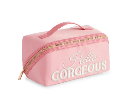 Shiraleah - "Hello Gorgeous" Cosmetic Zip Pouch - Blush