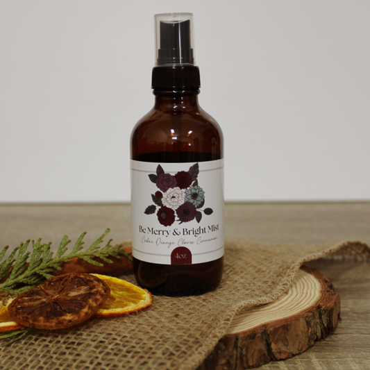 Simmer and Co Natural Aroma - Be Merry & Bright Simmer Mist, Natural Holiday Spice Room + Linen Spray