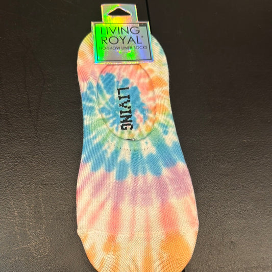 Living royal tie dye no show socks