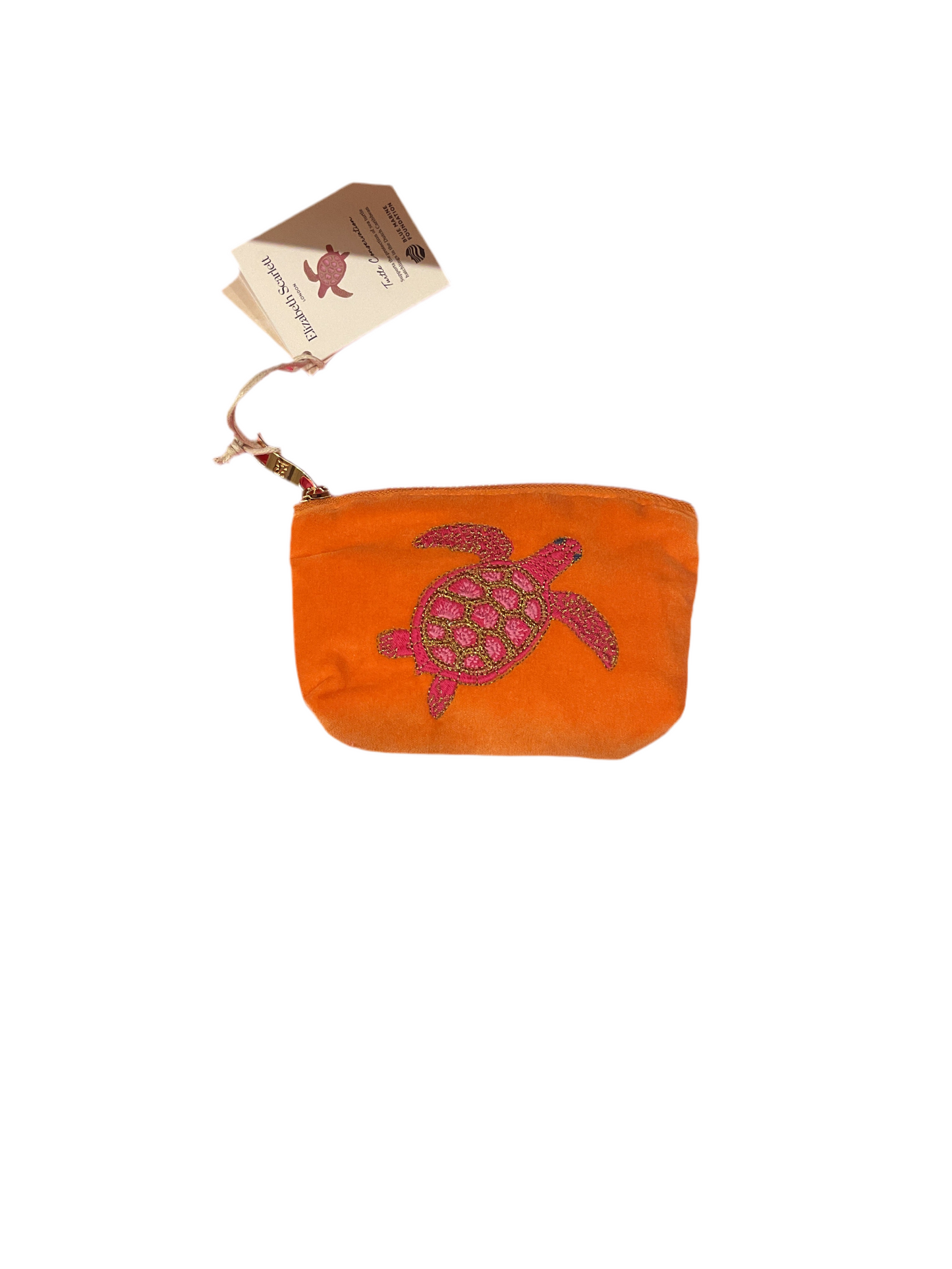 Elizabeth Scarlett - Turtle Conservation Velvet Coin Purse - Orange