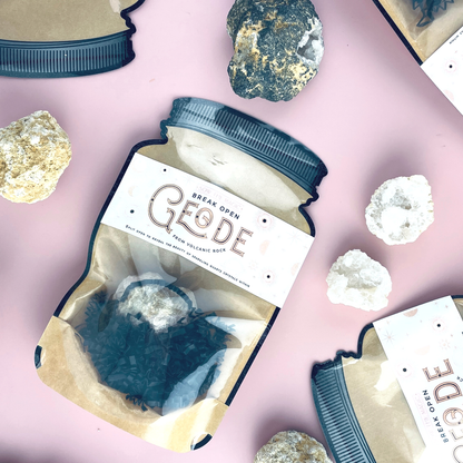 Break Open Crystal Geode From Volcanic Rock