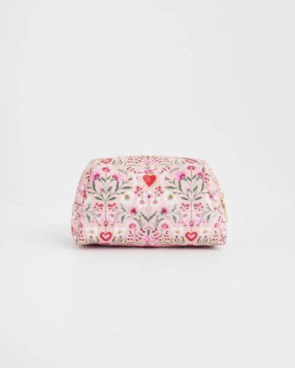 Fable England - Floral Heart Pink Pouch