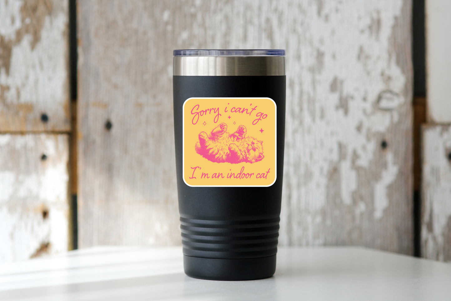 Yarnival - Sorry I Can't Go I'm an Indoor Cat Sticker