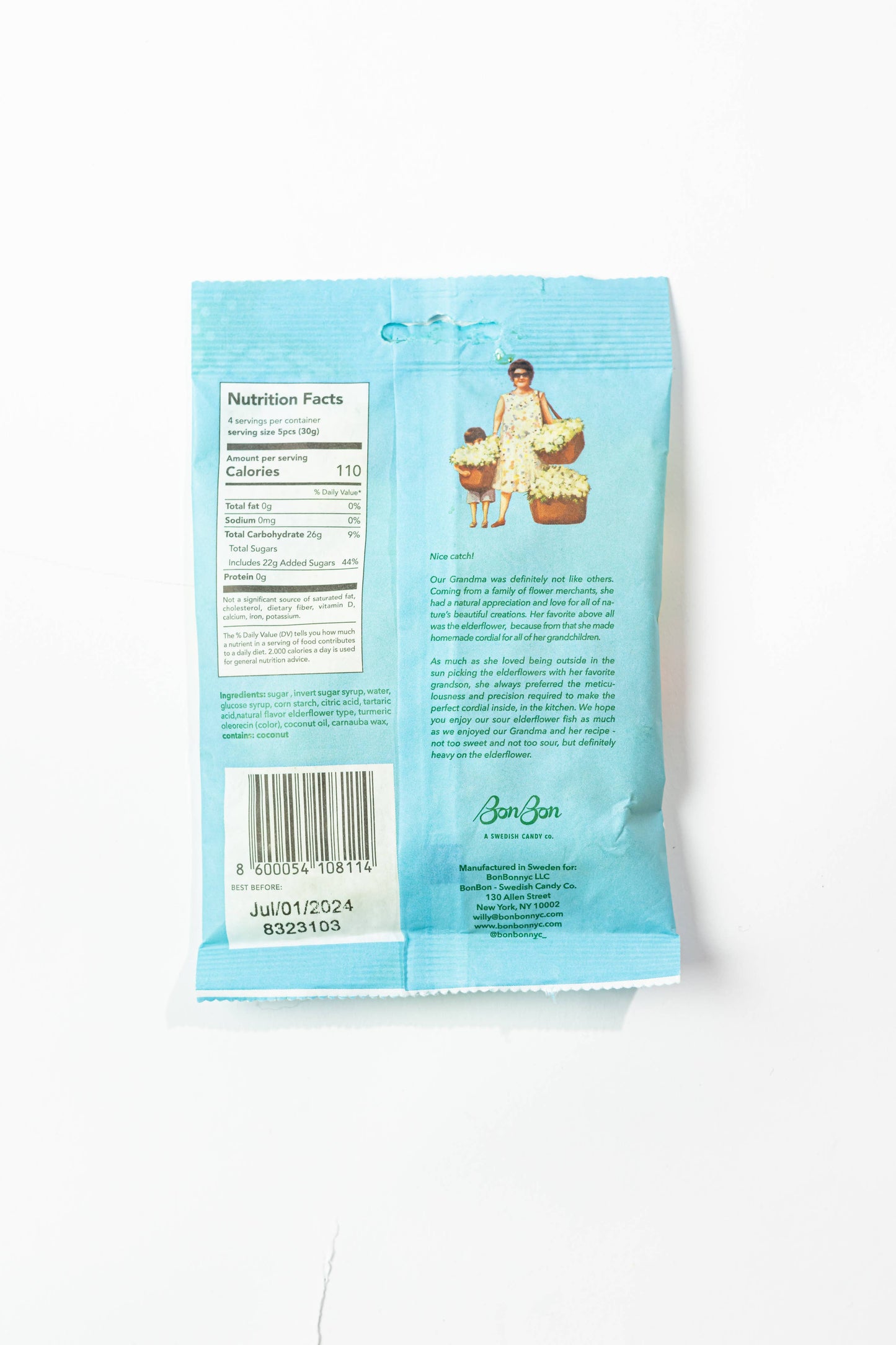 BonBon - A Swedish Candy Co - Sour Elderflower Fish - Swedish Candy 5.2oz (150g)