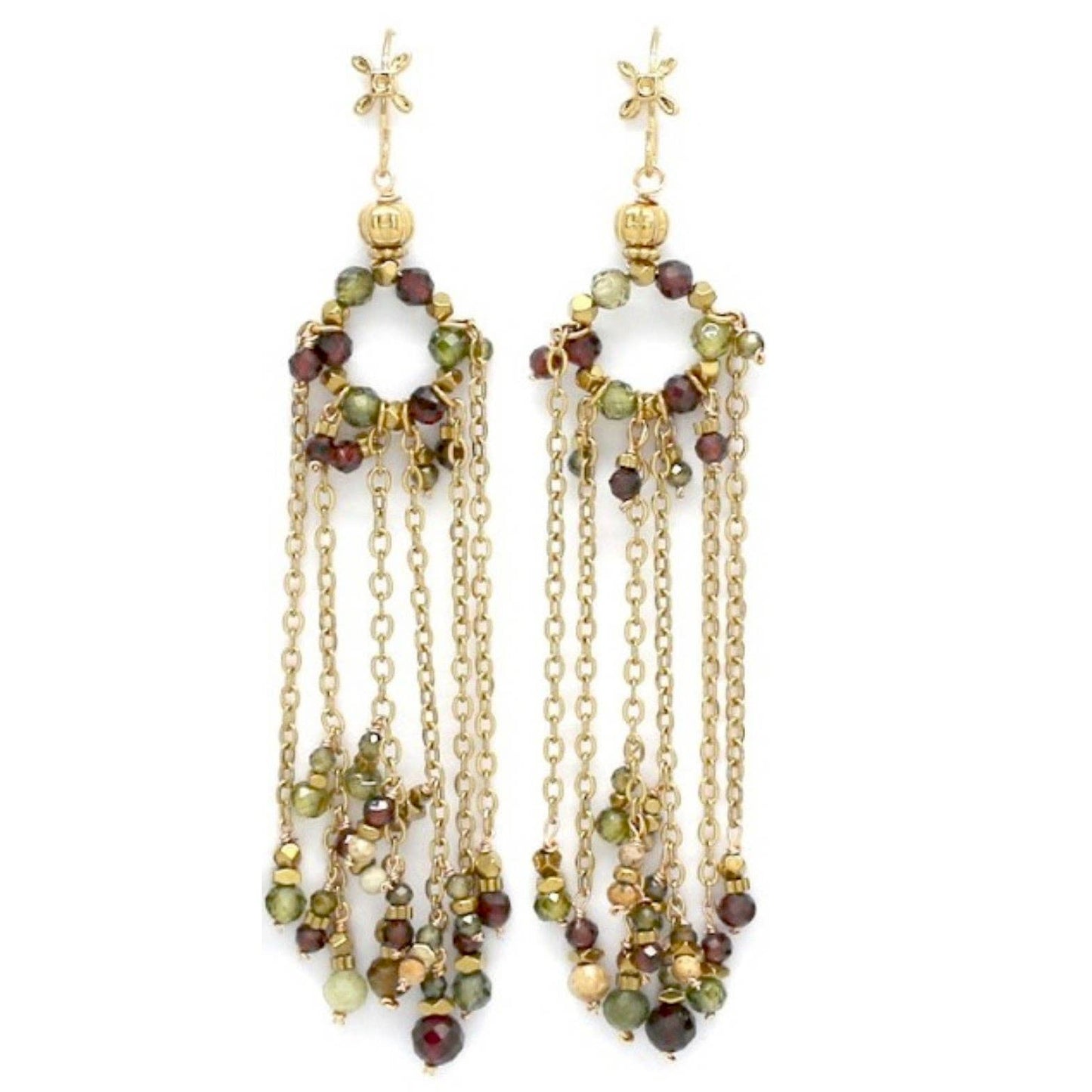 LIZOU - Delicate Mini Stone Fringe Earrings- E4-334B