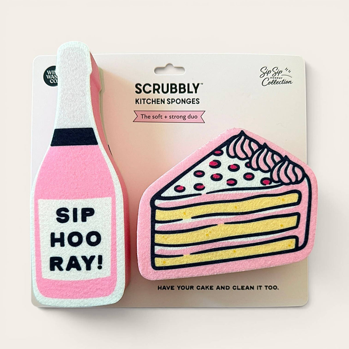 Wine Wash Co. - Pink Bubbly & Birthday Cake Scrubbly™ Sponge Duo