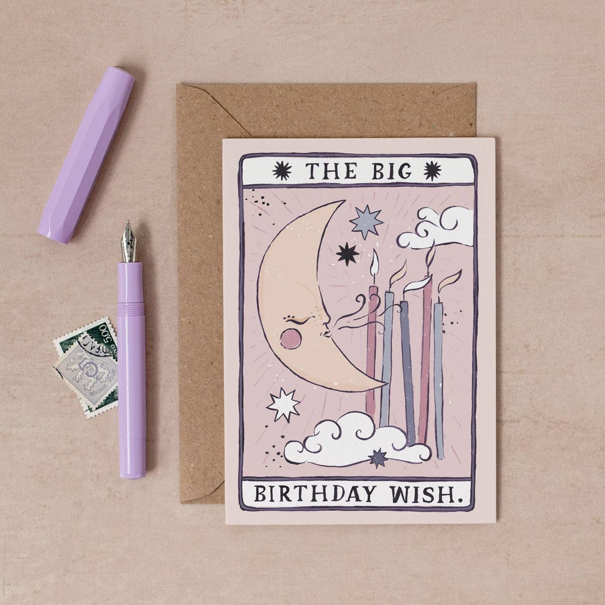 Sister Paper Co. - Tarot Moon Birthday Card | Unisex Birthday Card | Moon Tarot