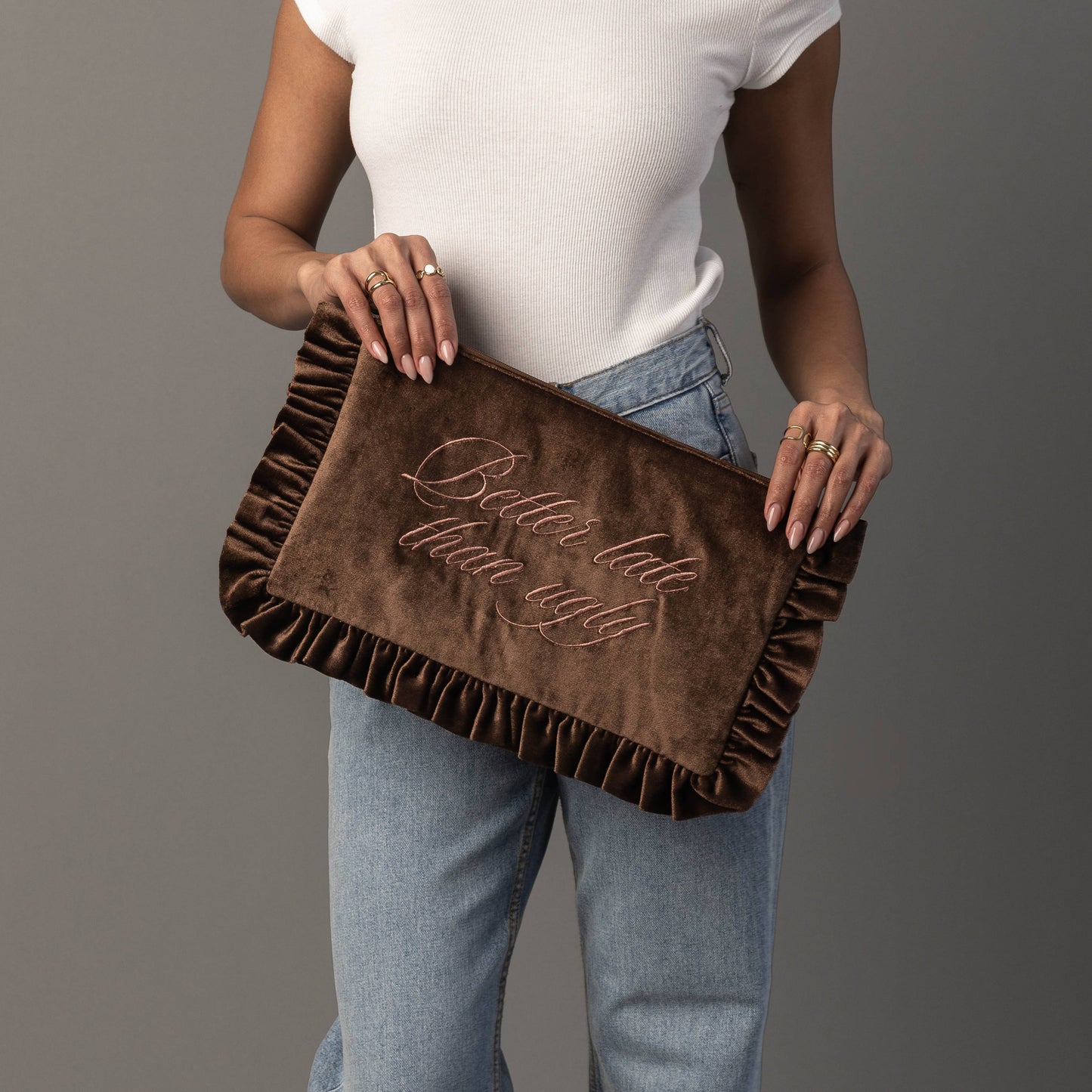 Panache Apparel Co. - Better Late Than Ugly Ruffle Travel Pouch