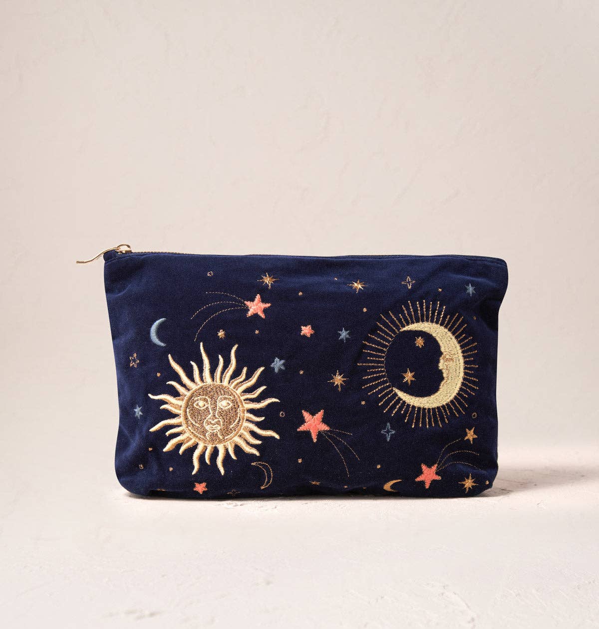 Elizabeth Scarlett- Celestial Everyday Pouch: Navy / Velvet