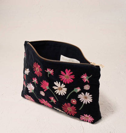 Elizabeth Scarlett- Charcoal Wildflower- Everyday Pouch