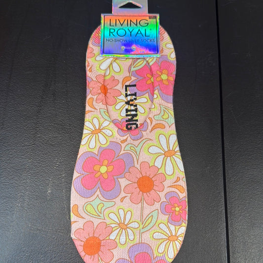 Blue Q floral no show socks