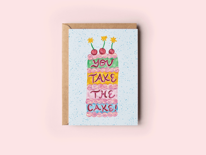 The Shelley Society - You Take The Cake! Thank You Congrats Cake Greeting Card