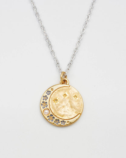 Fable England - Selene Moon Periwinkle Necklace
