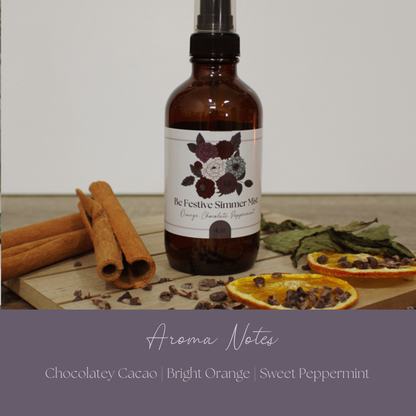 Simmer and Co Natural Aroma - Be Festive Simmer Mist, Natural Peppermint Cocoa Room + Linen Spray