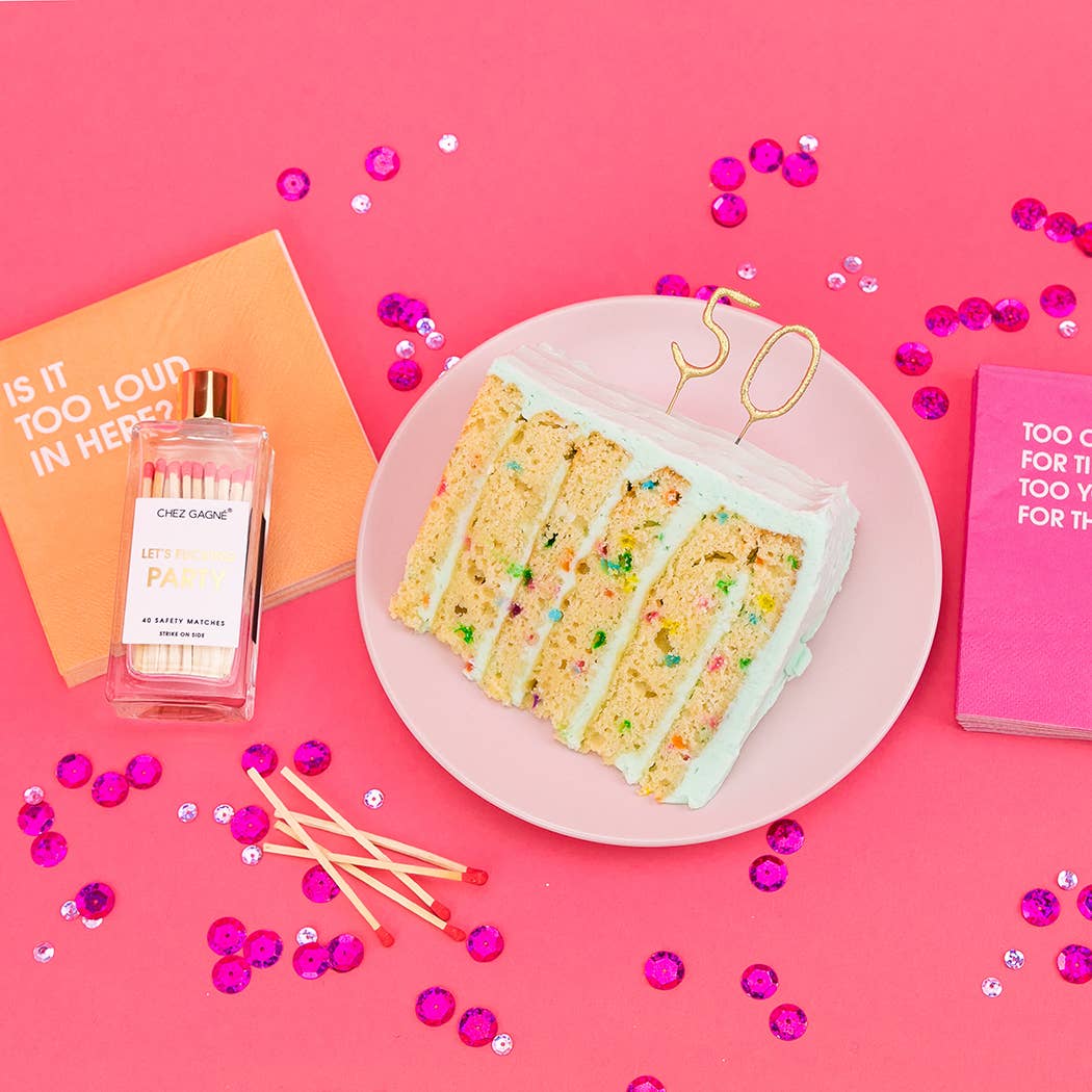 Chez Gagné - Let's Fucking Party - Glass Bottle Safety Matches - Coral