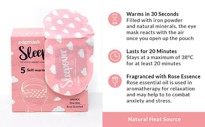 Sleepover Rose Scented Self-warming Sleep Mask (5 Pack)