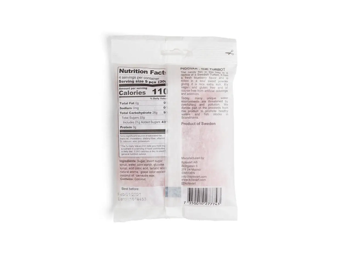 Casacella Foods - Kolsvart Piggvar Sour Blueberry Swedish Candy Fish