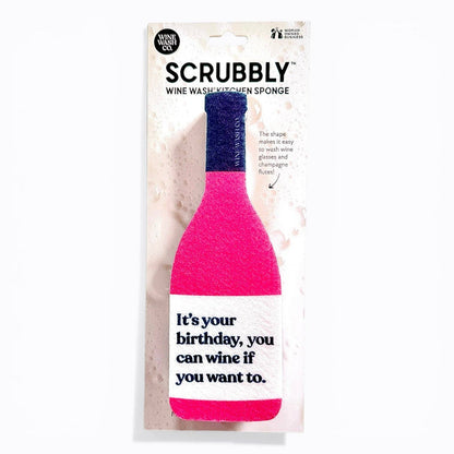 Wine Wash Co. - Scrubbly Wine Sponge - Birthday Pink