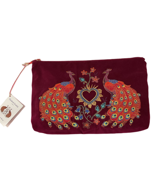 Elizabeth Scarlett- peacock floral ruby Everyday Pouch