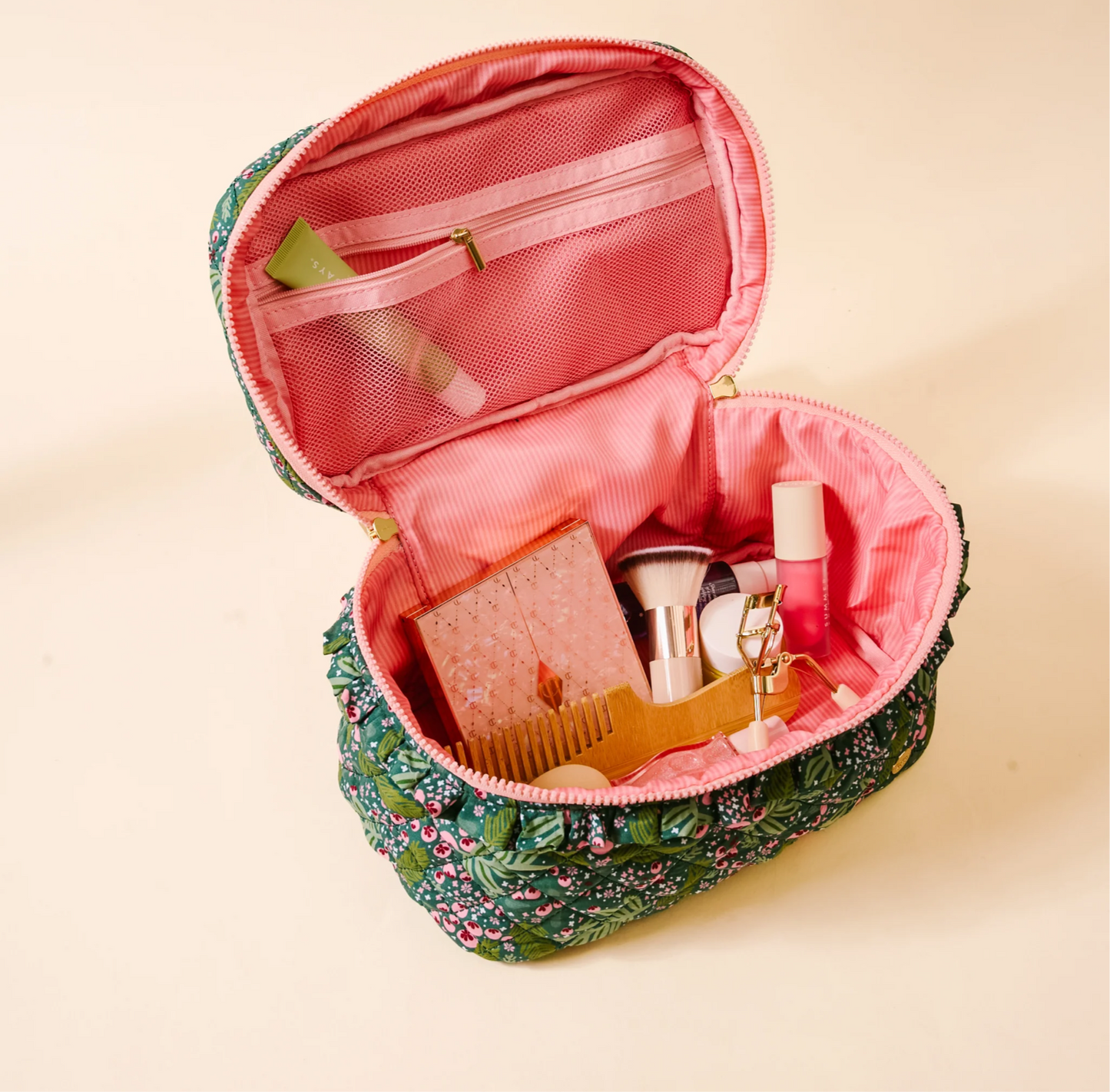 The Darling Effect - Glam & Go Quilted Cosmetic Bag - JOLLY SPRIG