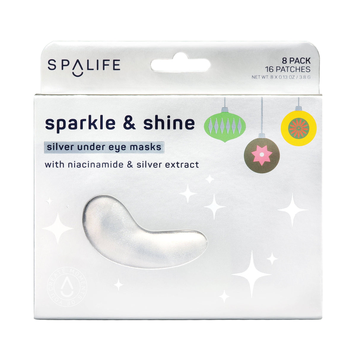 My Spa Life - Christmas Holiday Sparkle & Shine Silver Undereye Patches  | 8 Pk