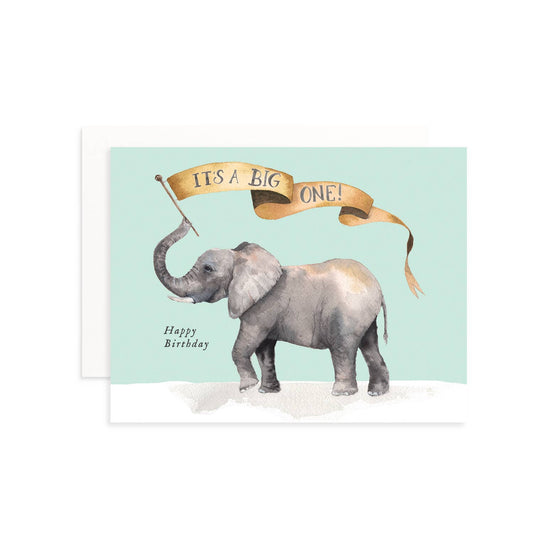 Cami Monet - Big One Elephant Birthday Greeting Card: Single Card