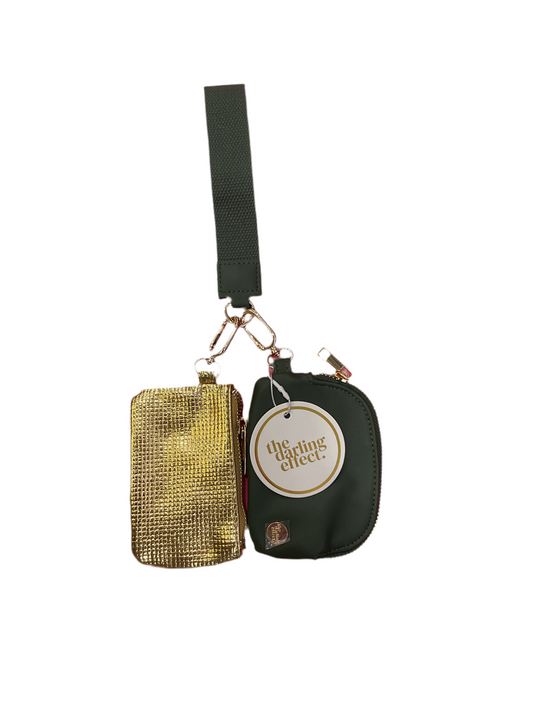 The Darling Effect - Dynamic Duo Pouch Luxe Wristlet - EVERGREEN GOLD
