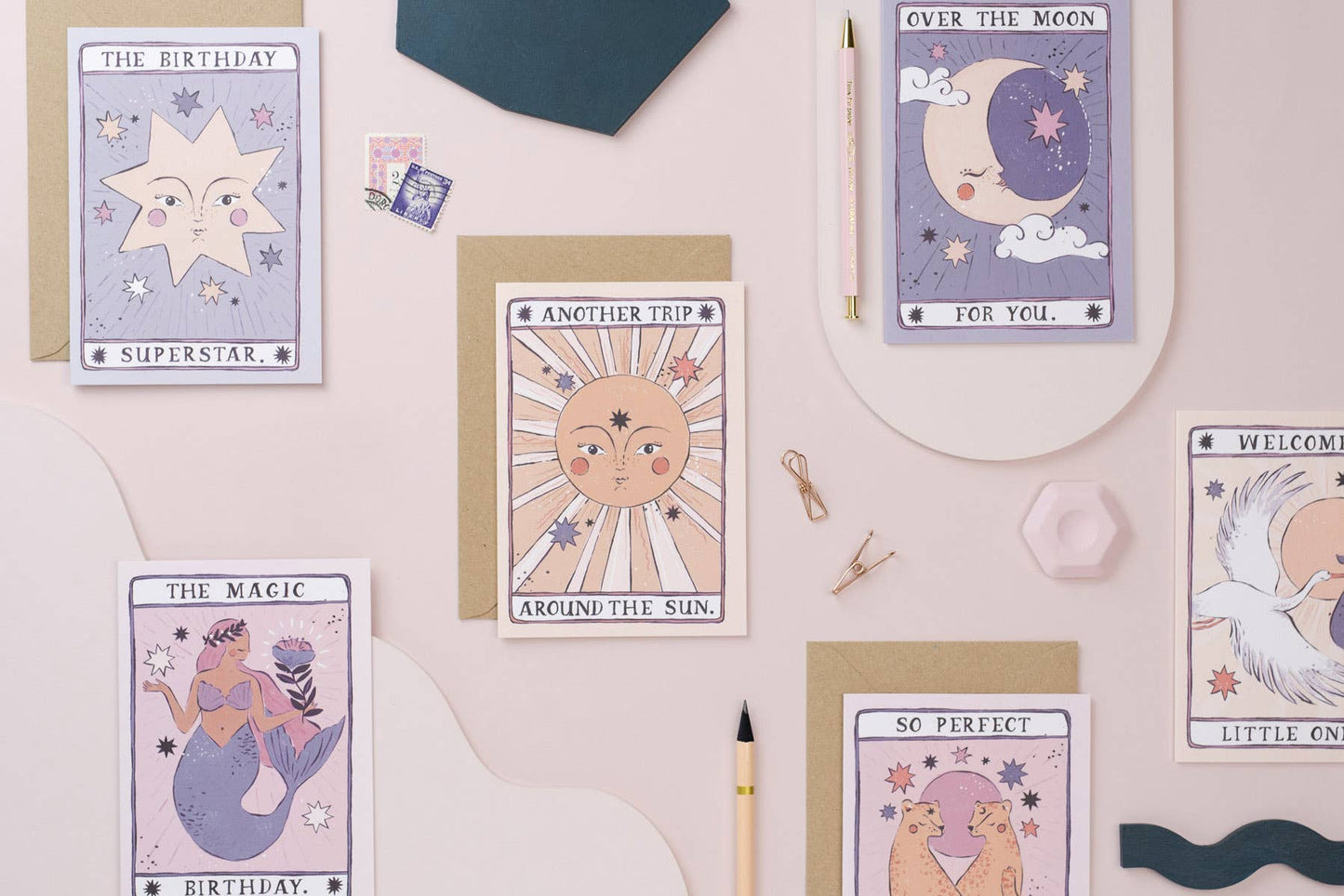 Sister Paper Co. - Mermaid Magic Birthday Card | Tarot Card | Mermaid Cards