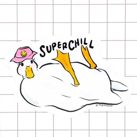 Amy Hartelust Art and Illustration - Super Chill Duck Vinyl Sticker