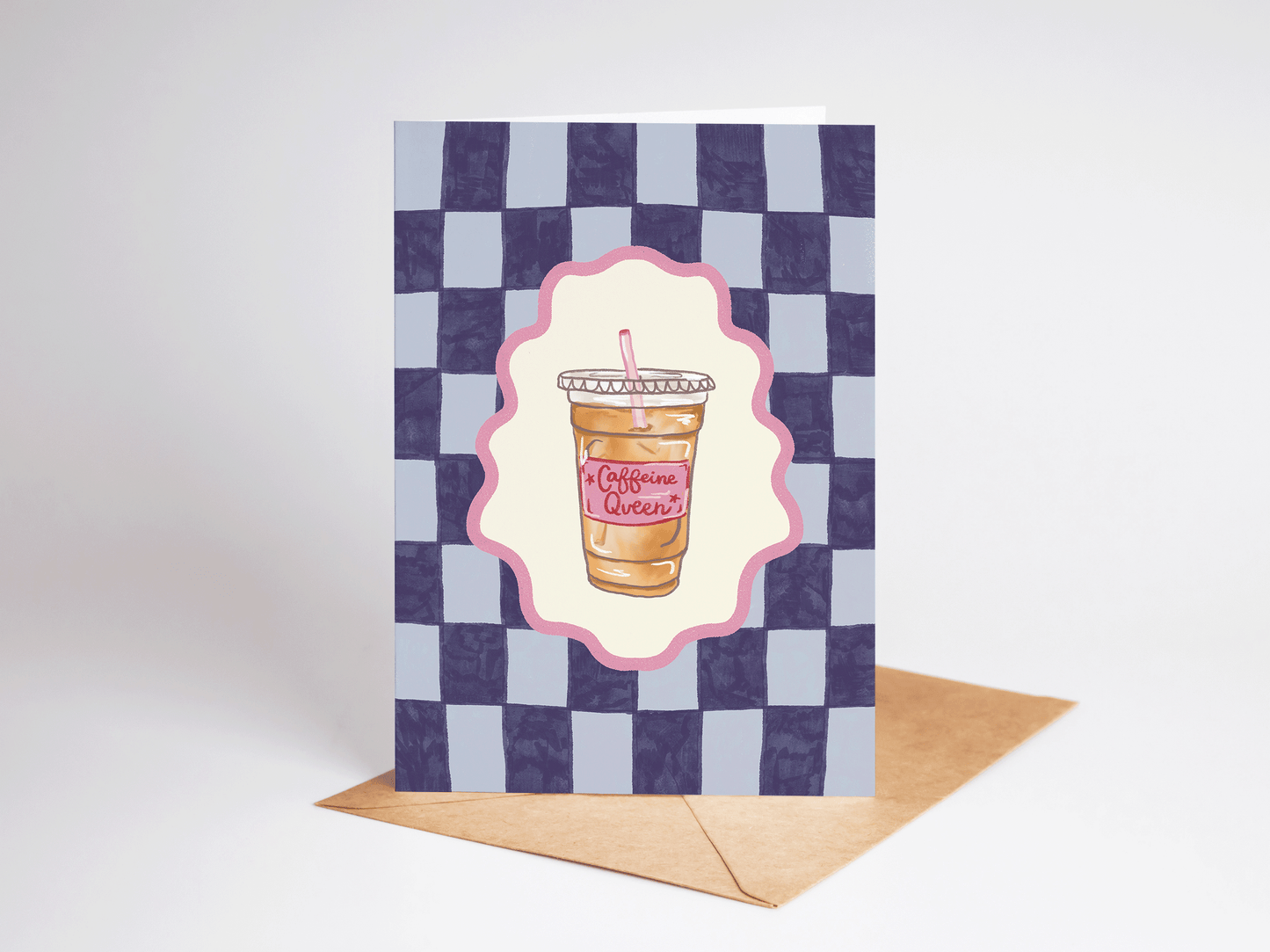 The Shelley Society - Caffeine Queen Iced Coffee Coquette Caffeine Greeting Card