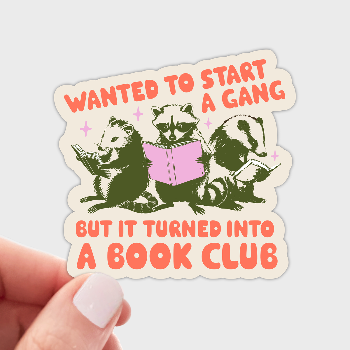 Yarnival - Wanted to Start a Gang Book Club Sticker - reading, cute,