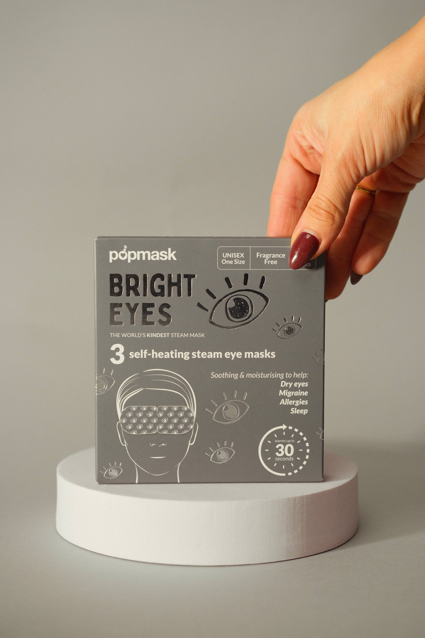 Bright Eyes Fragrance-Free Self-Heating Eye Masks (3 Pack)