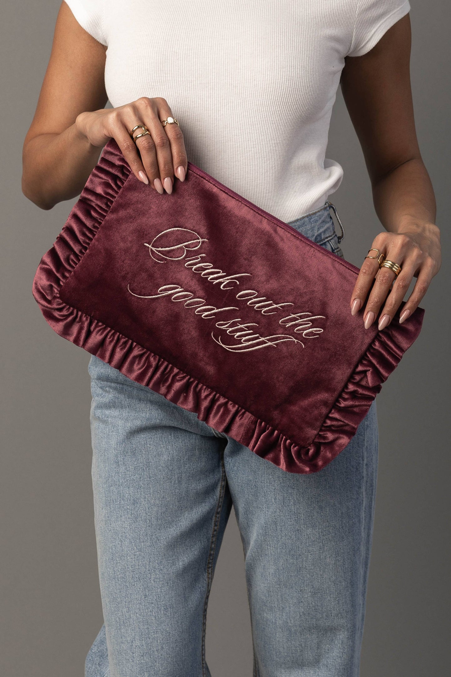 Panache Apparel Co. - Break Out The Good Stuff Ruffle Travel Pouch