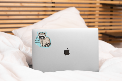 Yarnival - I Had Potential Sticker - raccoon, wild animal, cute, funny