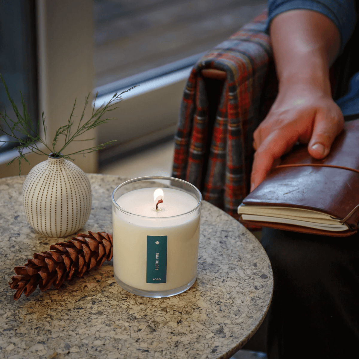 Winter Garden Rustic Pine Candle