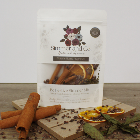 Simmer and Co Natural Aroma - Be Festive Simmer Pot Mix, Natural Peppermint Cocoa Spice Aroma