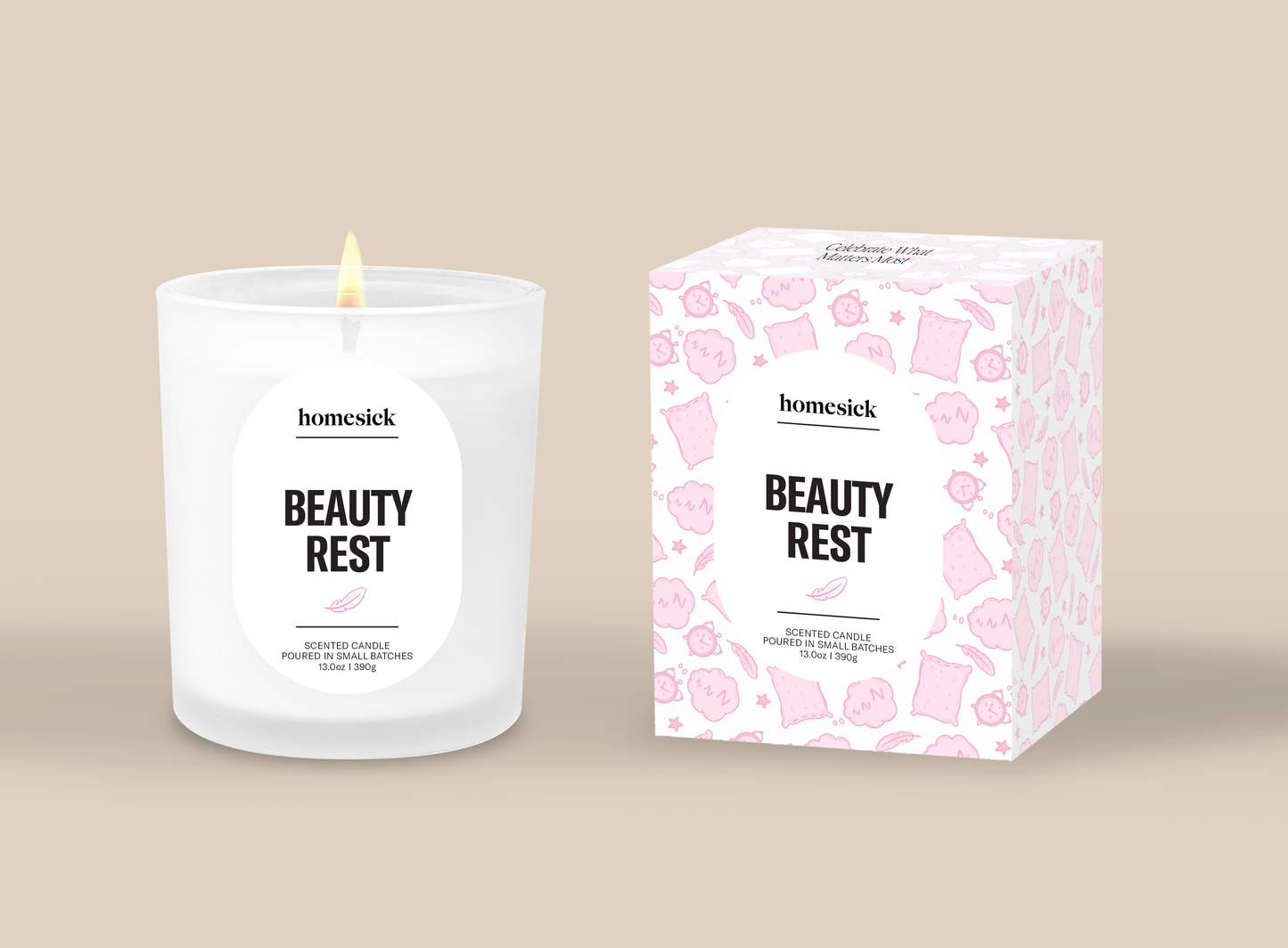 Homesick Candles - The Bedroom: Beauty Rest Candle Gift Non-Toxic Soy Candles