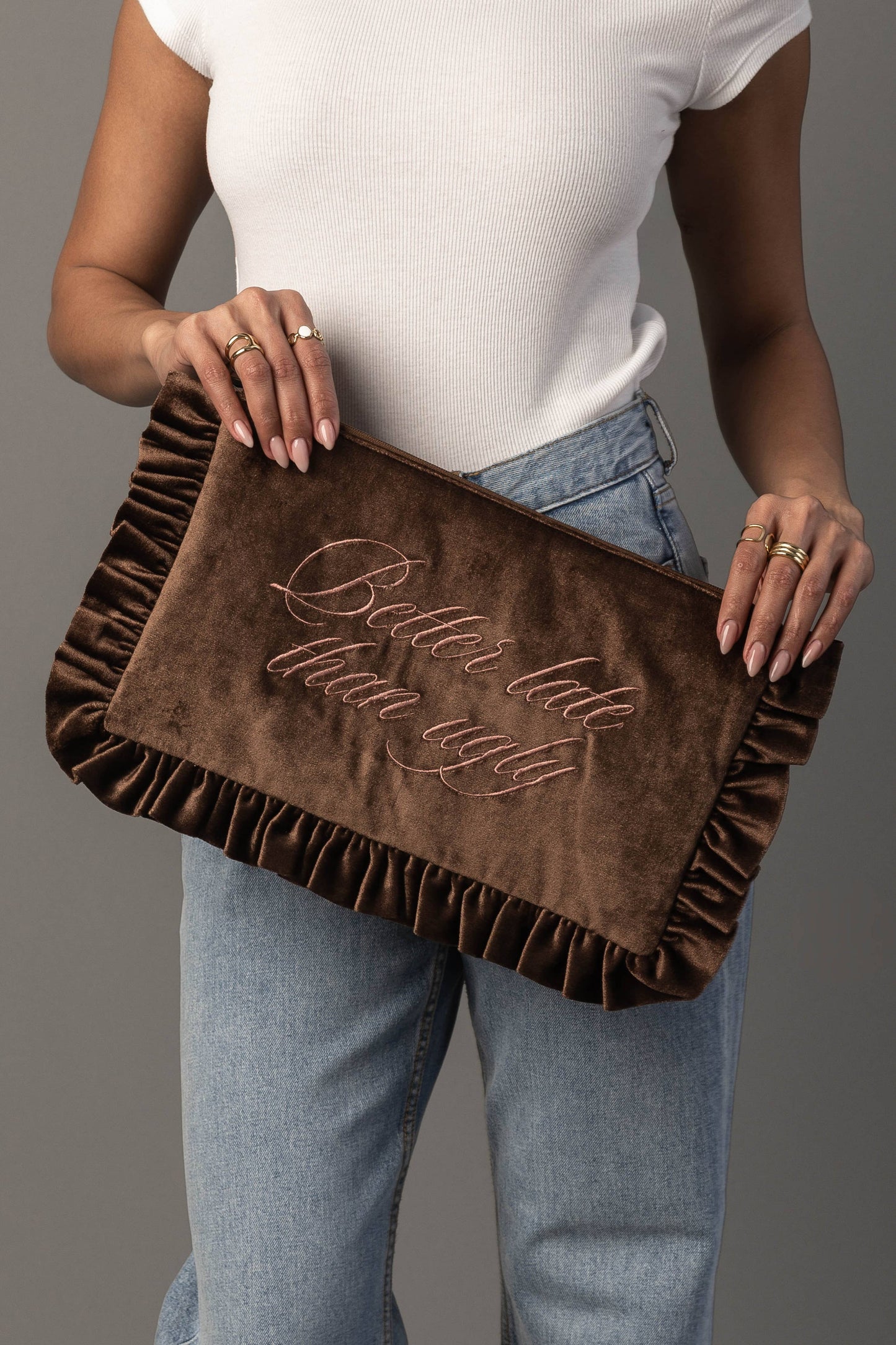 Panache Apparel Co. - Better Late Than Ugly Ruffle Travel Pouch