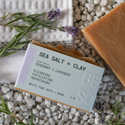 White Pine Bath & Brew - Sea Salt + Clay - Beer Soap