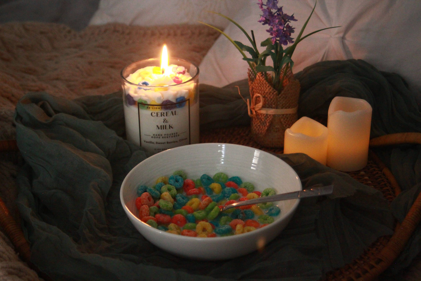 Be Light Candle RE - Cereal & Milk, Scented Soy Candle | Customer Favorite | 12oz