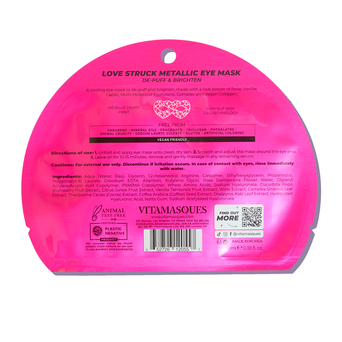 Vitamasques US - LOVE STRUCK EYE MASK