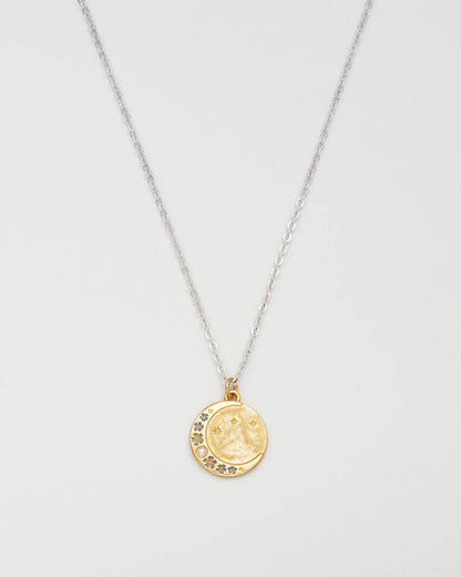 Fable England - Selene Moon Periwinkle Necklace