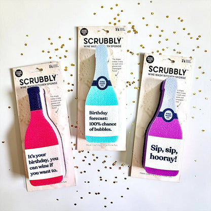 Wine Wash Co. - Scrubbly Wine Sponge - Birthday Pink