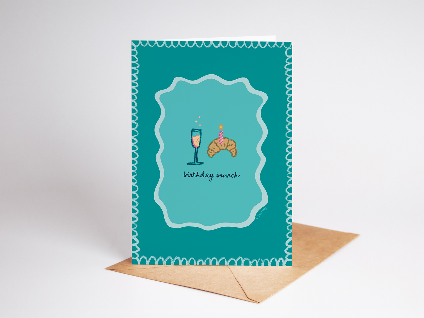 The Shelley Society - Birthday Brunch Croissants and Bubbly Greeting Card