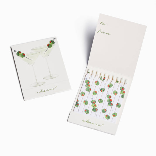 Abigail Jayne Design - Cheers Martini Match Card® | Candle Matches