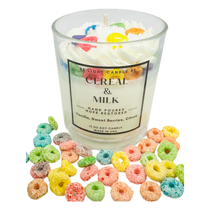 Be Light Candle RE - Cereal & Milk, Scented Soy Candle | Customer Favorite | 12oz
