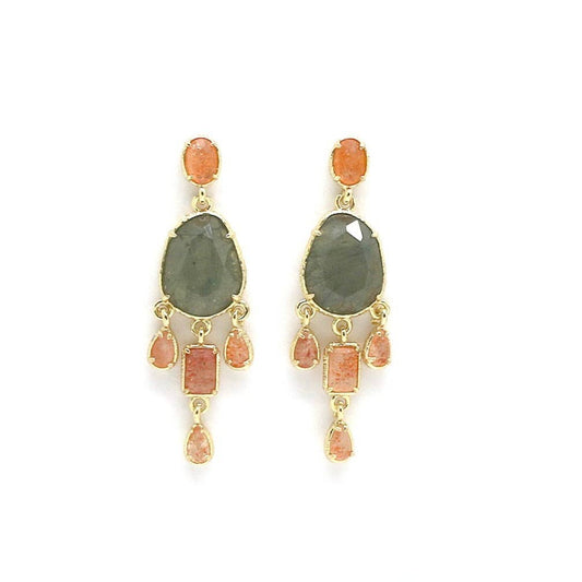 LIZOU - Labradorite Stone Dangle Earrings