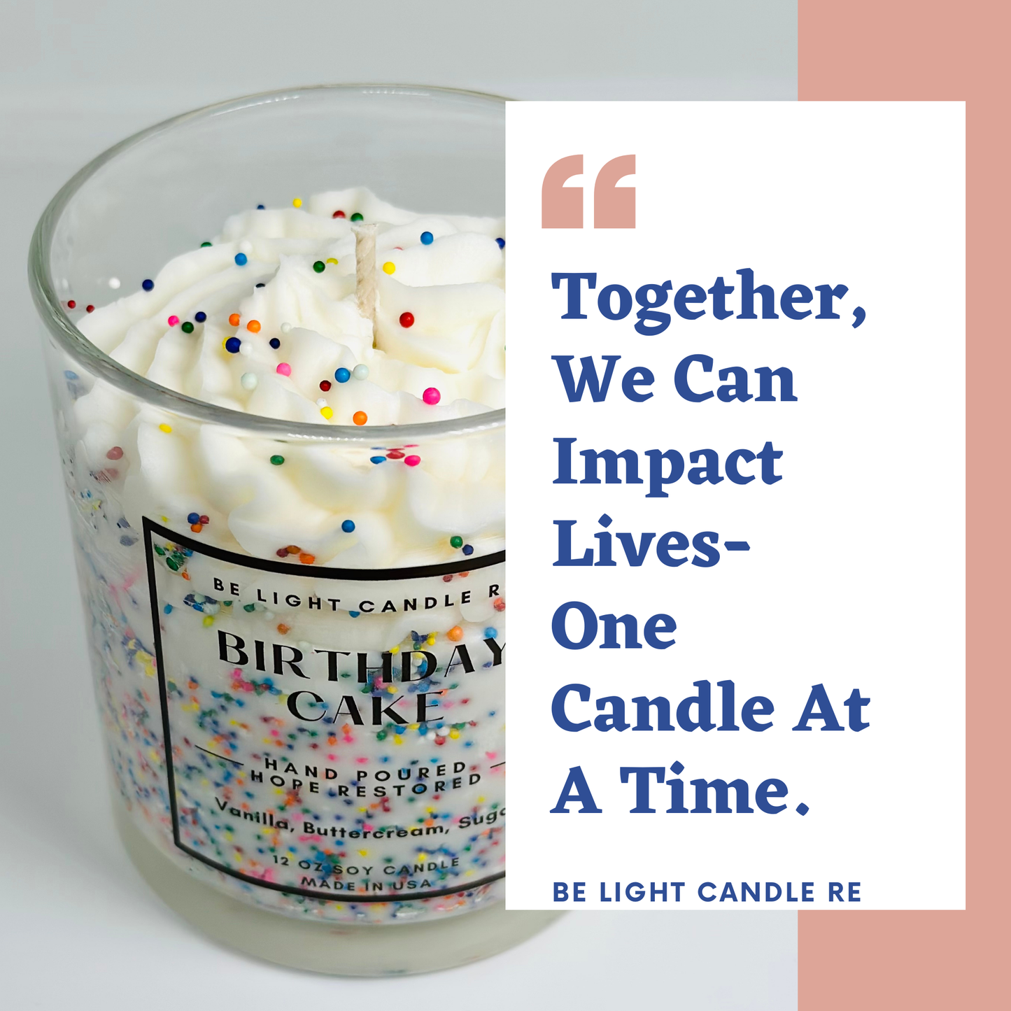 Be Light Candle RE - Birthday Cake, Scented Soy Candle | Most Loved Gift | Friend