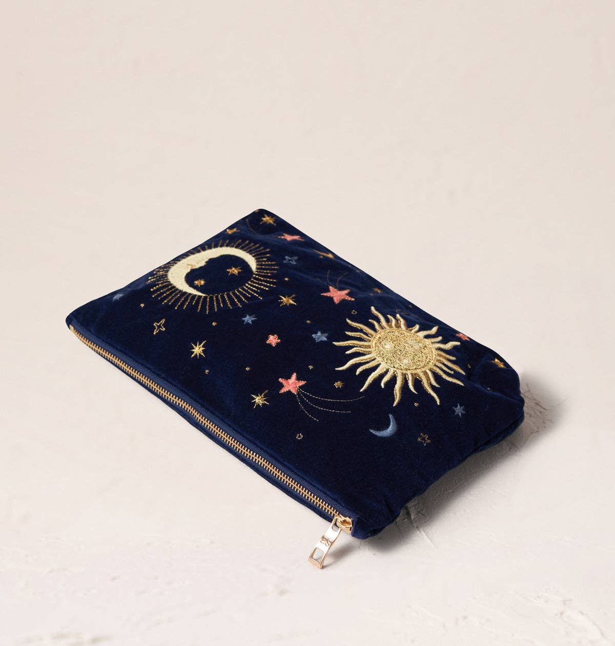 Elizabeth Scarlett- Celestial Everyday Pouch: Navy / Velvet